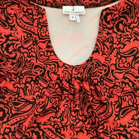 Jude Connally Red and Black Patterned Dress - Picture 4 of 6